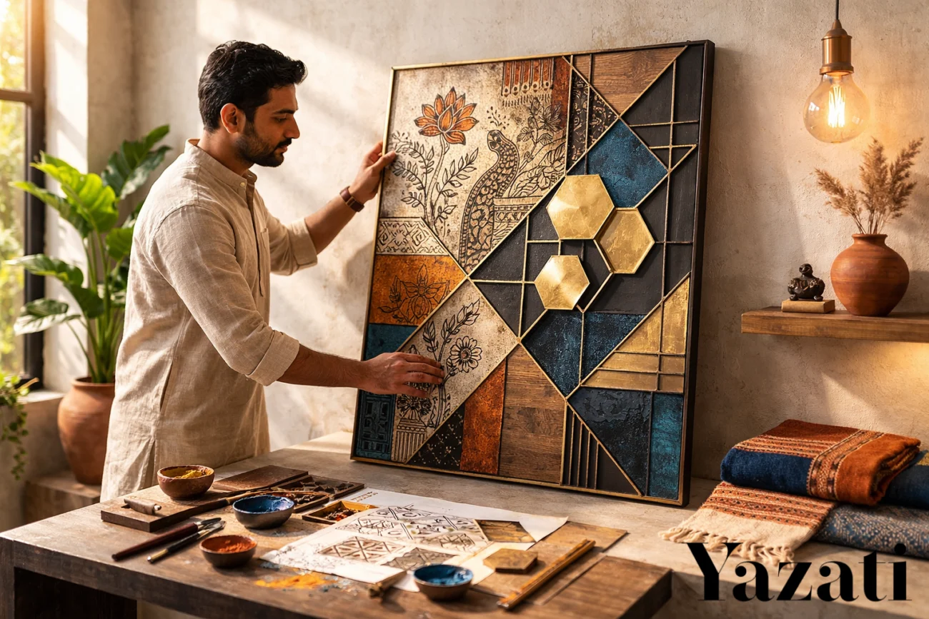 Why Indian Wall Décor Combines Cultural Art and Modern Geometry