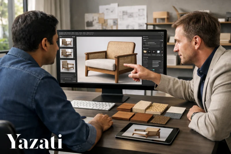How Yazati Provides 3D Mockups for Custom Furniture Orders