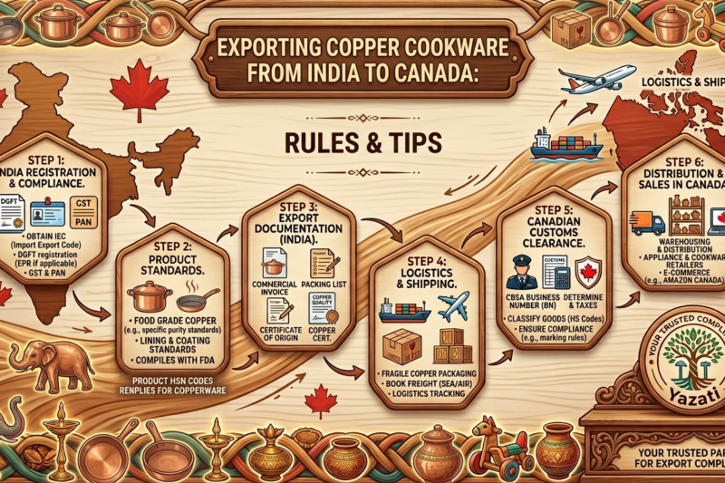Exporting Copper Cookware from India to Canada: Rules & Tips