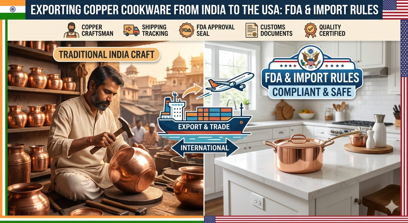 Exporting Copper Cookware from India to the USA: FDA & Import Rules