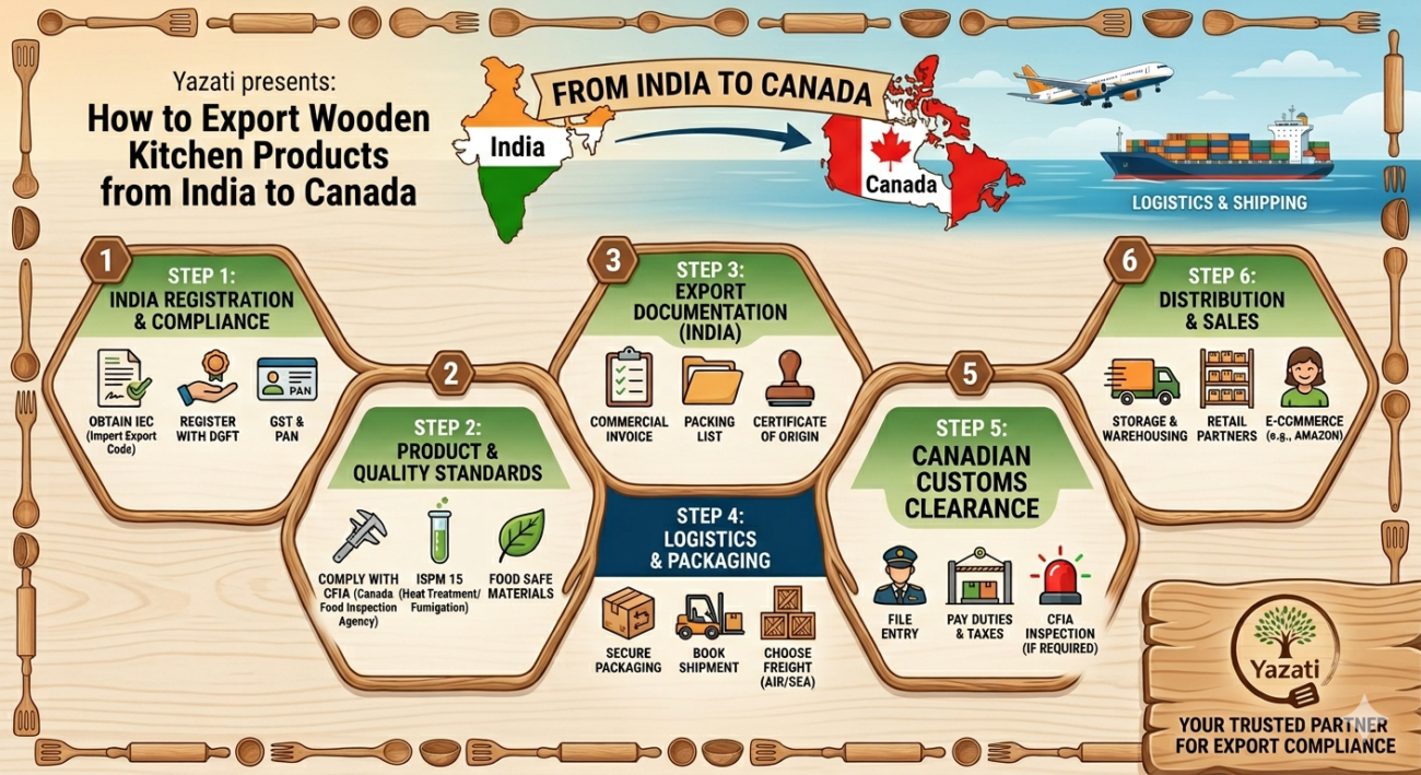 How to Export Wooden Kitchen Products from India to Canada
