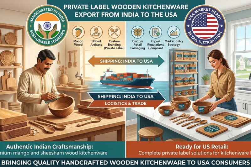 Private Label Wooden Kitchenware Export from India to the USA