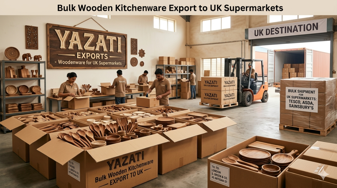 Bulk Wooden Kitchenware Export to UK Supermarkets