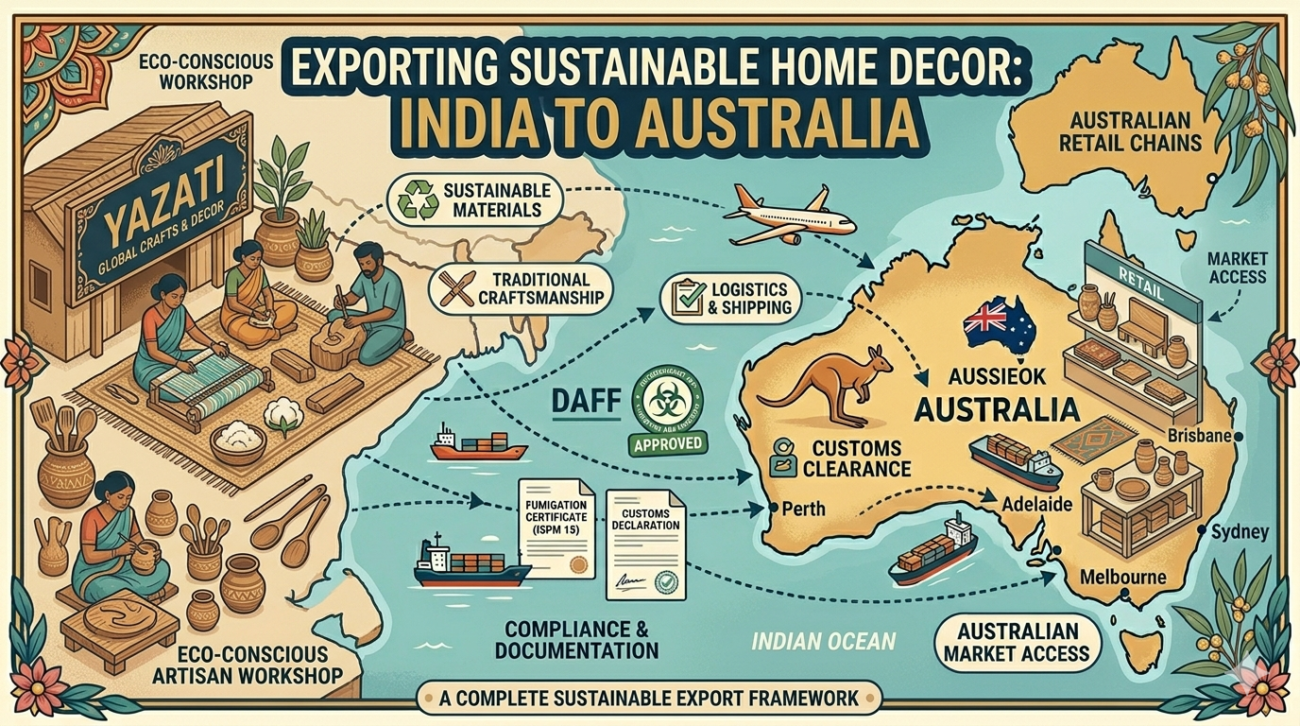 Exporting Sustainable Home Decor from India to Australia