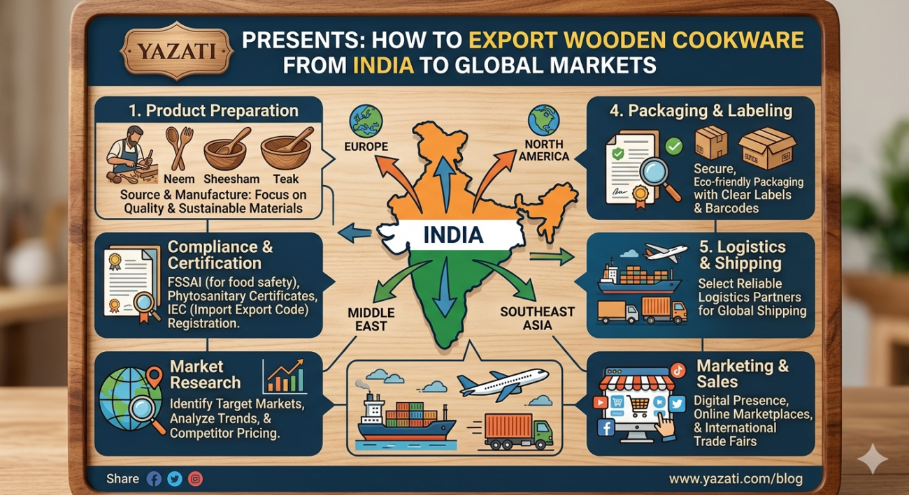 How to Export Wooden Cookware from India to Global Markets
