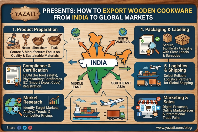 How to Export Wooden Cookware from India to Global Markets