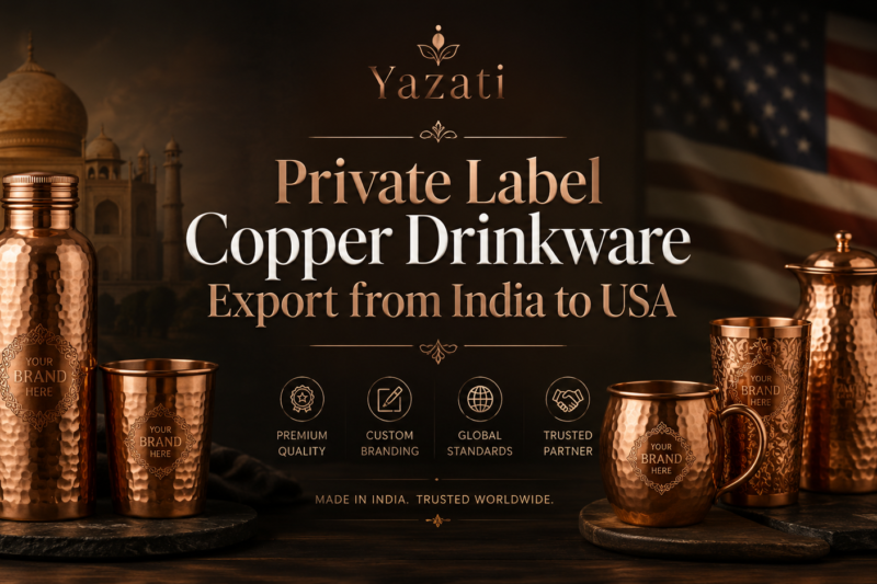 Private Label Copper Drinkware Export from India to USA