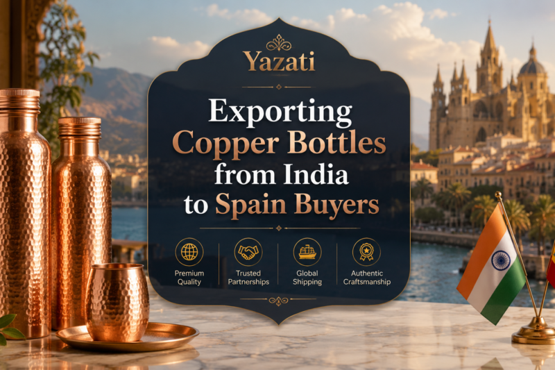 Exporting Copper Bottles from India to Spain Buyers