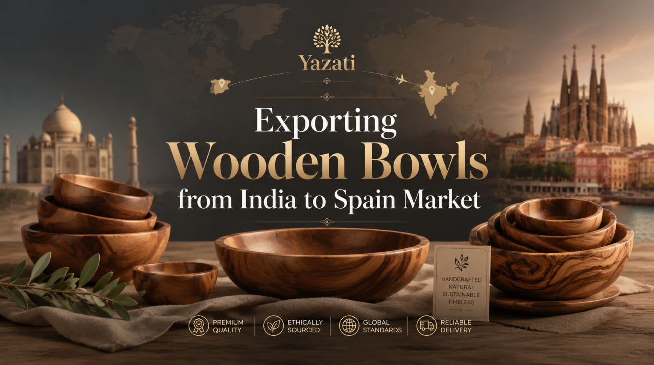Exporting Wooden Bowls from India to Spain Market